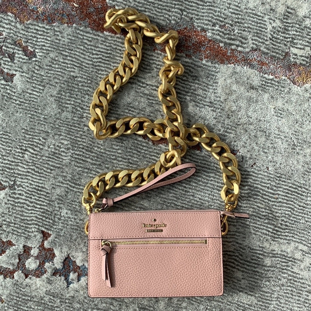 Kate spade ♠️ dusty pink leather wristlet wallet - Picture 3 of 7